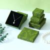 Caja de Embalaje para Joyería Estilo Coreano de Lujo Ligero en Stock, Caja para Anillo, Pendientes, Collar, Colgante de Color Verde Esmalte con Lazo