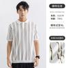 Camisa Polo de Tricô de Seda Gelo Masculina Senso de Alto Nível Líder Business Casual Paul Manga Curta Camiseta Masculina Camisa Polo Masculina