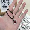 Collar de Cuentas Rojas del Año de Nacimiento de la Pareja Anillo de Semilla de Acacia Xiangyun Femenino Hebilla Ping An Cadena de Cuello Tejida a Mano Masculino