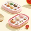 Molde de Silicona de Grado Alimenticio con Diseño de Caricatura de Helado con Tapa para Uso en Casa, Helado Casero para Niños, Molde para Paleta de Queso