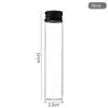 Botella de Vidrio de Borosilicato Alto Botella Cápsula Cordyceps Botella Té de Flores Botella de Embalaje Tapa de Aluminio Negra de 22 mm Tapa de Rosca Sub-botella de Azafrán