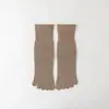 Calcetines de cinco dedos para hombre y mujer, calcetines de algodón para las cuatro estaciones, calcetines deportivos casuales de media caña combinables, calcetines de dedo transpirables de color liso