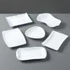 Plato Blanco de Melamina para Snacks y Platos Fríos, Plato para Snacks KTV Bar, Plato Comercial para Guarniciones, Plato para Semillas y Papas Fritas, Vajilla de Imitación Porcelana