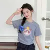 Conjunto de Verão para Meninas Estilo Doce e Descolado Camiseta Cropped de Bolinhas Calça Wide Leg de Cintura Alta Conjunto de Duas Peças Roupa Infantil Estilosa e na Moda