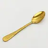 Cuchara de té con patrón de serpiente de acero inoxidable Cuchara para el hogar Cuchara Patrón de martillo Mango redondo Cuchara para comer de restaurante Cuchara para postre y pastel Cuchara para nido de pájaro