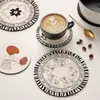 Tapete de Café Retrô Recém-Atualizado, Material Simples e Macio de Lama Diatomácea, Isolante Térmico, Antiescaldante, Tapete de Tigela e Prato de Luxo Leve, Xícara de Chá