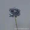 Flor Artificial Rosa Redonda de Cabeça Única Rosa de Seda Adereços para Cenário de Casamento Decoração de Vitrine de Shopping Entrega Direta da Fábrica
