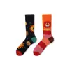Calcetines de Moda Originales Asimétricos Estilo AB para Mujer Calcetines de Algodón de Verano Zhejiang Arte de Dibujos Animados Personalizado Calcetines de Algodón de Tubo Medio para Hombres y Mujeres