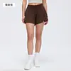 Nuevos shorts de yoga para verano, shorts deportivos casuales de corte holgado de cintura alta, cintura elástica fina, shorts de yoga multicapa