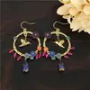 Aretes pulsera de orquídea Robin Lily amor naranja aretes aretes simples generosos europeos y americanos temperamento todo-partido ins