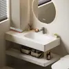 Tocador de Baño de Hotel Combinación de Encimera de Roca Caliente Plegada Lavabo de Esquina Redondeada Combinación de Doble Capa Lavabo Fregadero Tocador