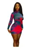 3120 Vestido Adelgazante de Estampado Temperamental de Gama Alta Falda para Mujer Europea y Americana Comercio Exterior Primavera Nueva Moda Casual