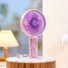 Ventilador de Mão Portátil Três Velocidades Novo Estilo Presente de Aniversário para Casal de Escritório Ventilador Recarregável com Base Destacável Moderno