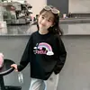 Camiseta base transpirable de algodón puro, top para niños, ropa infantil de moda, camiseta para bebés niñas, elegante de manga larga con dibujos para niñas
