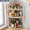 Estante de Almacenamiento para Cocina Esquina de Encimera Estante de Especias Estante de Almacenamiento Triangular Multifuncional Estante de Almacenamiento para Condimentos