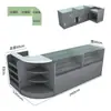 Tienda de Conveniencia Supermercado Pizarra Caja Registradora Mostrador Pequeño Mostrador de Barra Esquina Mostrador Frontal Gabinete para Tabaco y Alcohol Combinación de Vitrina