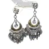 Pendientes de Borla Hueca de Cristal con Forma de Gota de Agua Tachonados con Diamantes y Agujas de Plata Estilo Étnico Moda Pendientes de Temperamento Pendientes Retro de Nicho para Mujer