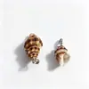 Pingente Concha de Caracol Picante Preto com Padrão Natural Pulseira com Charme de Concha Colar Acessórios DIY Estilo Oceano Decoração com Charme
