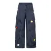 Calça Jeans Cargo Multi-Bolsos Estilo Retrô Americano para Homens e Mulheres, Estilo Casal, Calça Comprida para Homens, Marca Tendência Bordada, Modelo Paraquedista, Solta
