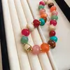 Collar de doble capa con cuentas acrílicas transfronterizo europeo y americano, cadena para la clavícula de lujo ligero de alta gama, joyería de estilo étnico vintage al por mayor