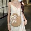 Bolso de playa de paja estilo vacaciones, bolso de mano tejido de moda de verano 2024, bolso bandolera dulce.