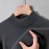 Suéter de punto para hombre de cuello medio para comercio exterior transfronterizo, nuevo estilo otoño e invierno 2026, engrosado, cálido, de color liso, suéter base de punto