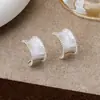 Novos Brincos em C com Strass Fosco, Moda Retrô de Nicho, Estilo Cool e Simples, Brincos Criativos Texturizados para Mulheres