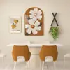 Pintura Decorativa de Restaurante Estilo Creme Nórdico Cor Quente Quente Criativa Mural de Parede de Fundo Combinação de Sala de Jantar e Mesa de Jantar Pintura Pendurada