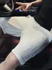 Traje Casual de Seda de Hielo para Hombre Verano Tendencia Celebridad de Internet Camiseta de Color Sólido Pantalones Cortos de Manga Corta Conjunto de Dos Piezas Atractivo