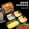 Prato Quadrado Espesso de Aço Inoxidável de Grau Alimentício para Preparo de Pratos, Adequado para Restaurantes de Fondue, Restaurantes de Churrasco e Estabelecimentos de Refeição