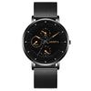 Moda Estilo Coreano Nuevo Reloj Llegada Correa de Malla para Hombre Simple Grabado Vacaciones Tres Ojos Reloj de Pulsera de Cuarzo para Estudiante