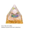 Pirâmide de Bola de Cristal Natural 5/6/8cm Ornamento de Mesa Chakra Cascalho Colorido Pirâmide de Resina Epóxi