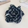 Corea del Sur Vintage Rayado Satén Plisado Grande Tela Anillo para el Cabello Intestino Grueso Cuerda para el Cabello de Alta Gama Accesorios para el Cabello Elegantes para Mujeres