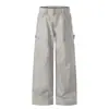 Jeans de pierna recta salpicados de pintura para hombre, marca de moda de alta calle, patchwork, corte holgado, ropa de trabajo punk, pantalones de pierna ancha