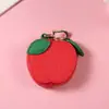 Bolsa para monedas de cuero PU transfronteriza, nueva mini billetera con patrón de lichi y fruta, lindo accesorio de bolsa para auriculares con oreja colgante para mujer