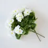Arranjos Florais Populares Transfronteiriços de Begônia Artificial e Gerânio para Casamento, Decorações com Flores de Hortênsia, Decoração de Casa