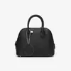 Couro Bovino de Primeira Camada do Togo ~ Mini Bolsa Concha Bolide Couro Genuíno Bolsa de Boliche Ombro Transversal Bolsa de Mão Versátil
