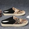 Zapatos de Lona para Hombre Primavera a la Moda Todo Combinable Slip-on Transpirables Casuales Zapatos de Tela para Hombre Medio Arrastre sin Talón para Hombre Zapatos de Moda para Hombre