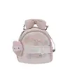 Mochila de conejo de dibujos animados estilo ins coreano para mujer, diseño único con lindo lazo y encaje estampado dulce