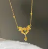Nuevo Estilo Chapado en Oro Cobre Collar Princesa Fugitiva Collar Lazo Accesorios de Joyería Transmisión en Vivo Comercio Electrónico Fabricante Mayorista