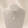 Collar con colgante de estrella y mariposa de moda personalizado, joyería transfronteriza europea y americana, collar hecho a mano con estrella de cinco puntas para mujer
