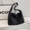 Bolsa Transversal Simples Casual Feminina 2024 Novo Estilo Japonês Grande Capacidade Bolsa de Ombro Leve Bolsa de Lona para Estudantes Universitários