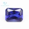 Venta al por mayor 5A rectangular 34# corindón azul piedra desnuda sintética biselada flor de coche rectangular 34 corindón azul resistente a altas temperaturas