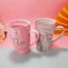Caixa de presente clássica com 12s oz de mármore de bordas douradas padrão caneca de cerâmica caneca presente