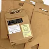 Caja de Regalo de Caramelo de Cuero de Vaca Marrón Retro Ins Pequeño Regalo Material de Empaque para Envío Bolso Satchel Estéreo Bolsa de Regalo