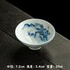 Taza de té china azul y blanca pintada a mano Juego de té Kung Fu Color bajo cubierta Cerámica Taza de té pequeña Taza cubo para el hogar 35ml Taza para invitados