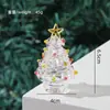 Vidro Esmaltado Zibo 6,5cm Árvore de Natal Sólida Artesanato em Vidro Feito à Mão Ornamento de Mesa Atacado Presente de Natal