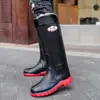 Sapatos de chuva transfronteiriços novos proteção do trabalho sola grossa 45CM extra altos masculinos resistentes ao desgaste antiderrapantes impermeáveis tubo longo sapatos d'água canteiro de obras