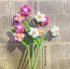 Flor de pompom trançada à mão Acabada Novo buquê de flor de ameixa Presente para o Dia das Mães Dia dos Professores buquê de simulação flor de crochê de lã