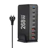 Cargador de Nitruro de Galio Pd de 268W, Producto de Venta Caliente Transfronterizo, Adaptador de Escritorio Multifuncional de 8 Puertos de 268W, Cargador de 268W